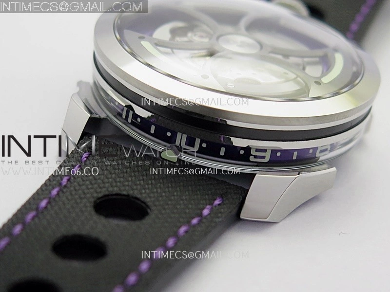 MB&F M.A.D.1.Purple SS K1F 1:1 Best Edition on Black Leather Strap Miyota 821A